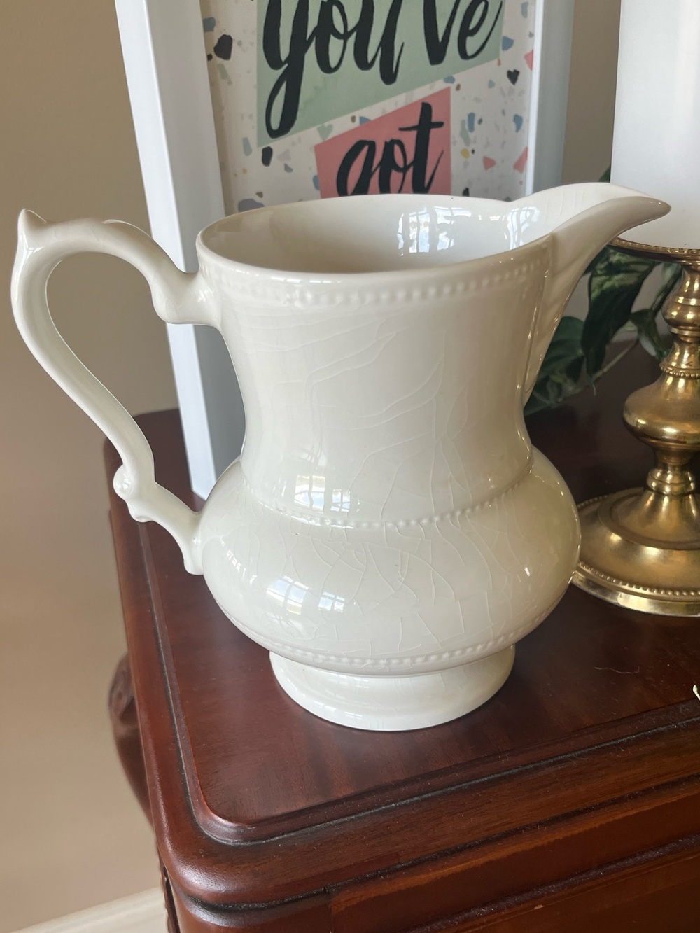 Cuthbertson Ironstone Vintage Classic White Ceramic Pitcher